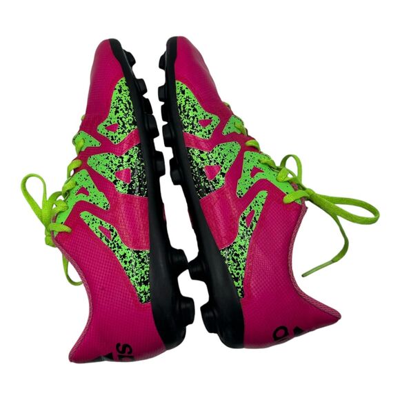 Adidas X 15.4 FXG Boots Cleats Kids 1.5 Shoes Soccer Football Pink Green Outdoor - Picture 10 of 15